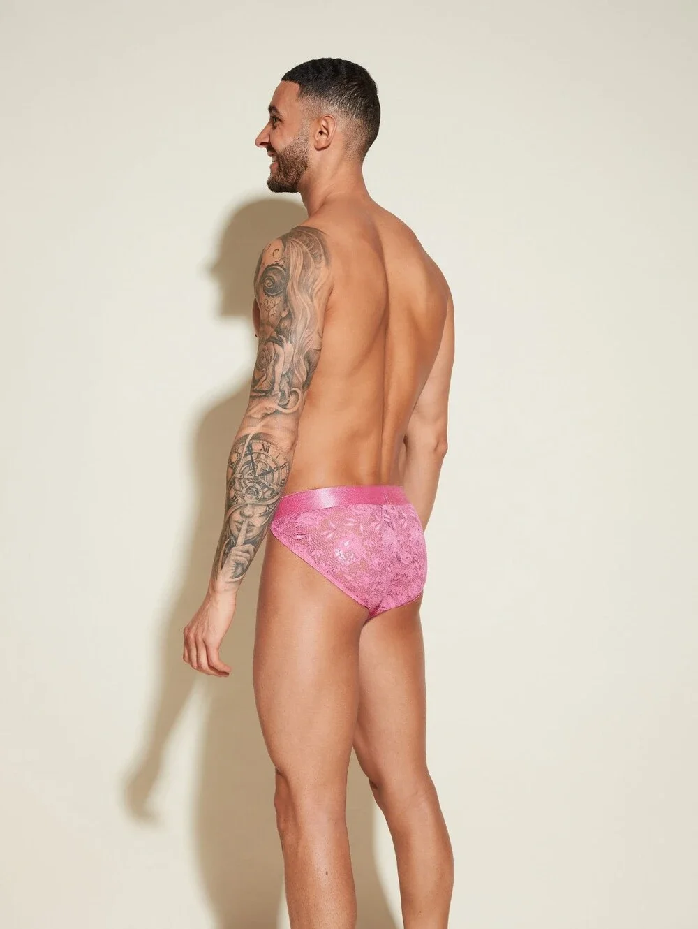 Cosabella Pink Lace Brief Jockstrap